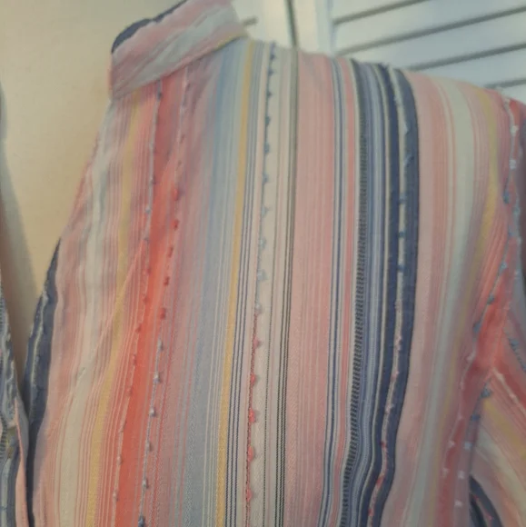 Alfred Dunner Striped Short Sleeve Top Blouse 14P *D4 - Picture 3 of 7